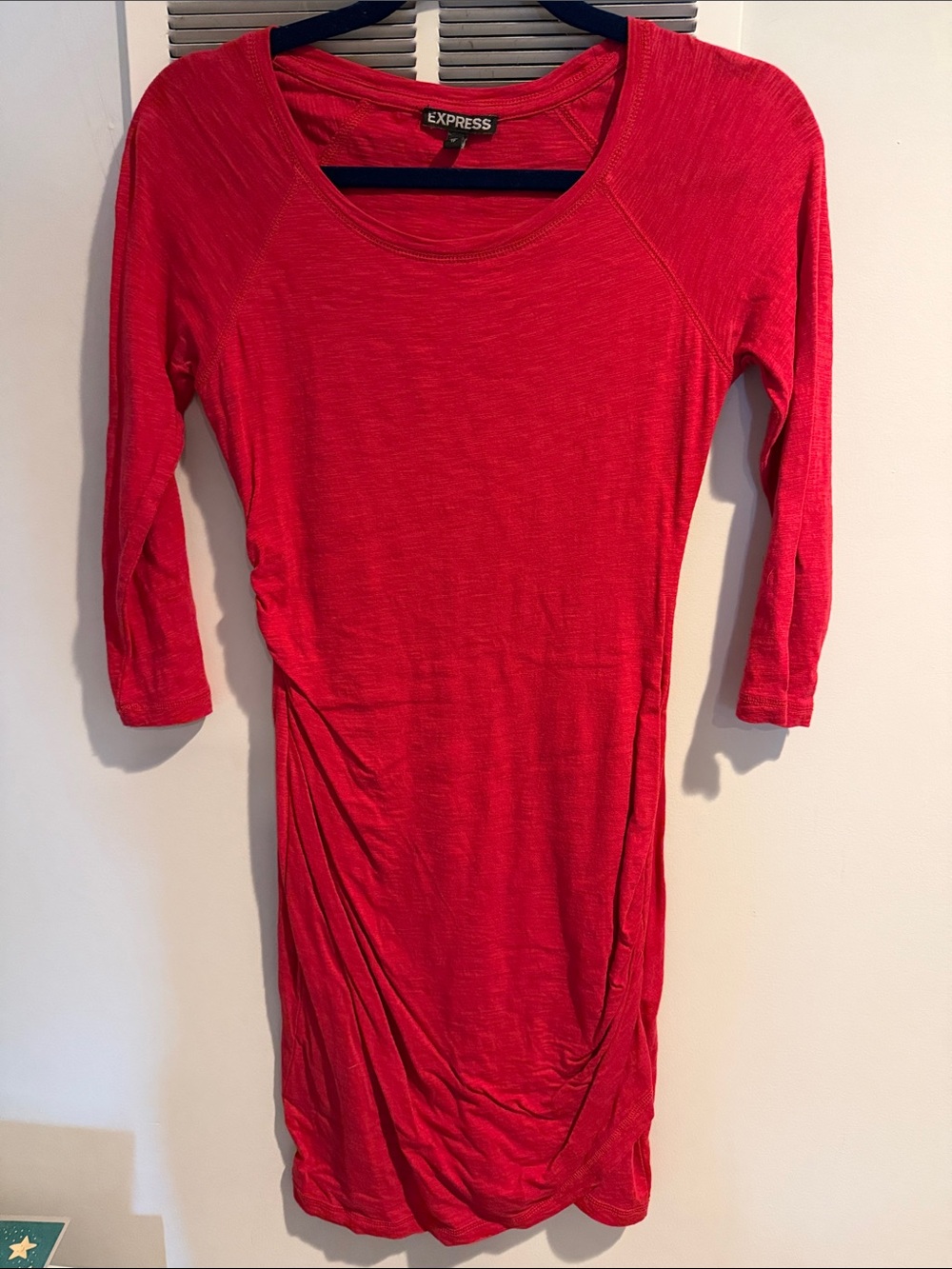 Express Pink-Red Scoop Neck Tee Dress
